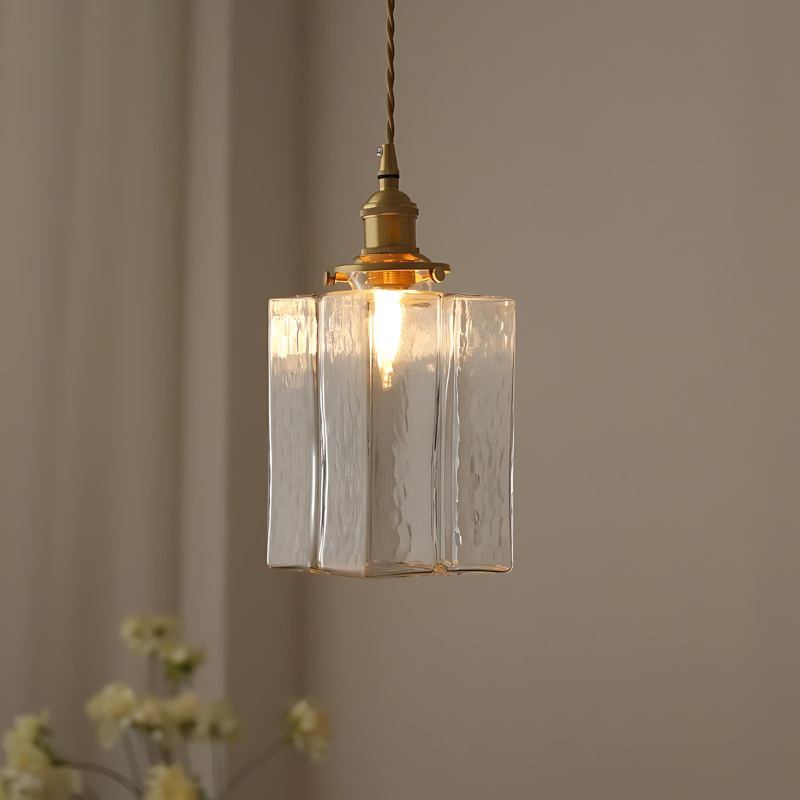 VerglaCube | Moderne Hanglamp – Glas & Textuur – LED Verlichting – Kunstobject voor Woonruimte of Galerie