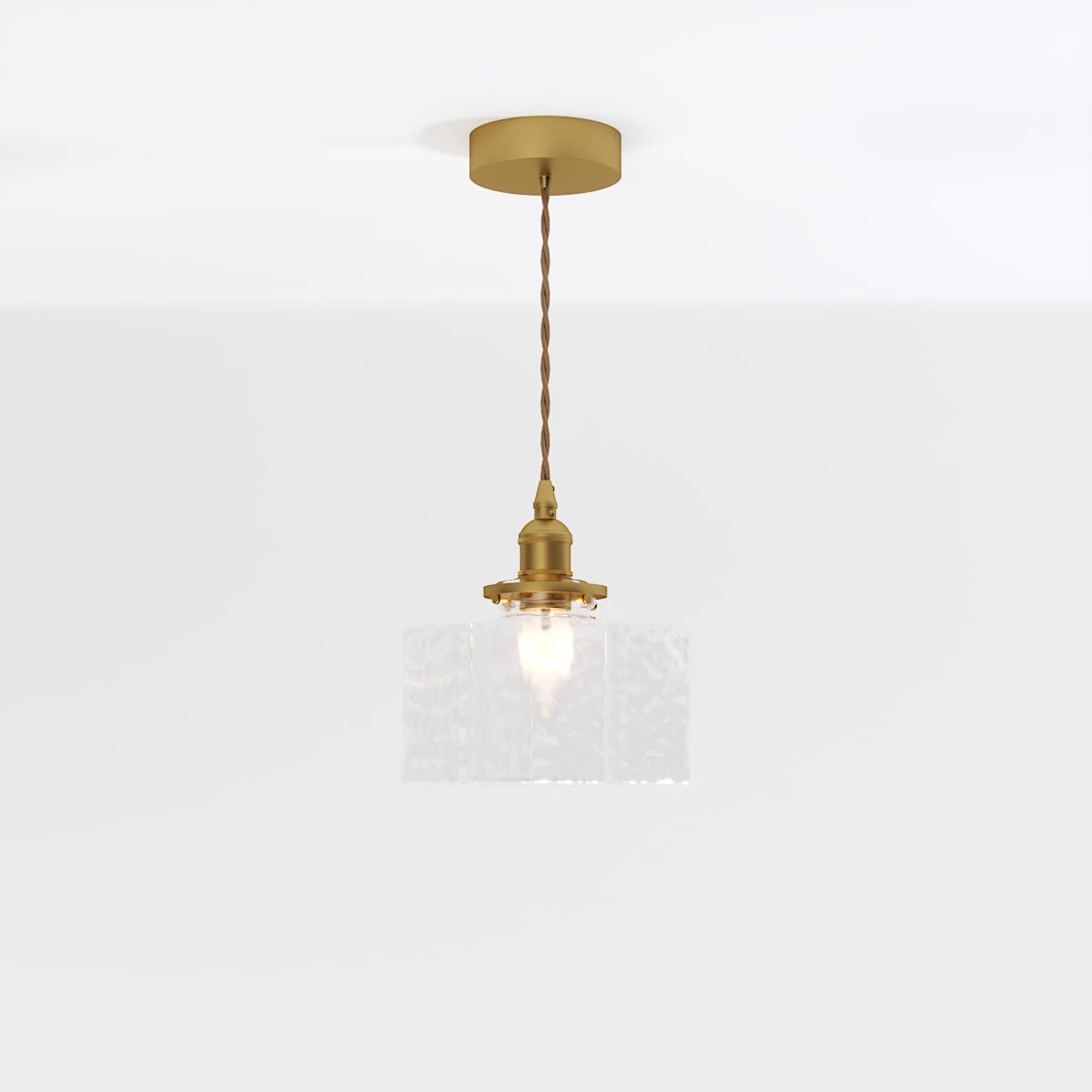 VerglaCube | Moderne Hanglamp – Glas & Textuur – LED Verlichting – Kunstobject voor Woonruimte of Galerie