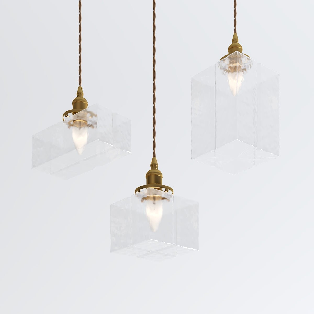 VerglaCube | Moderne Hanglamp – Glas & Textuur – LED Verlichting – Kunstobject voor Woonruimte of Galerie