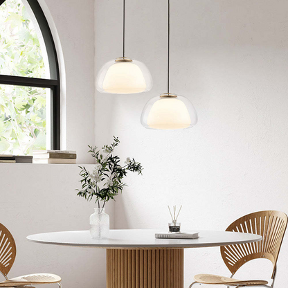 LUNARIA Hanglamp – Witte Glazen Bol met Diffuser – Elegant Design & E27 Fitting