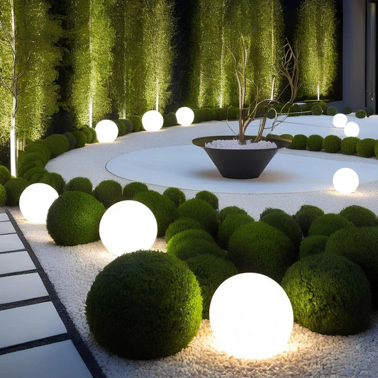 Bolvormige tuinlamp op zonne-energie