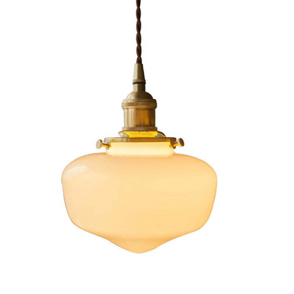 VINTORA Hanglamp – Vintage Messing Lantaarn met Glazen Kap – E26/E27 Fitting