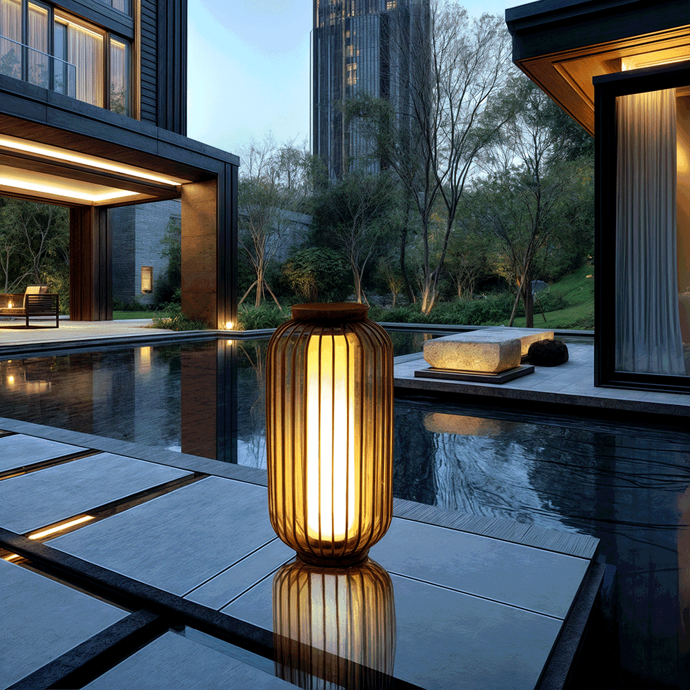 NYRALUX | Waterdichte Buitenlamp met Kooi-Design – LED Tuinverlichting – Roestvrij & Weerbestendig – Voor Terras & Binnenplaats