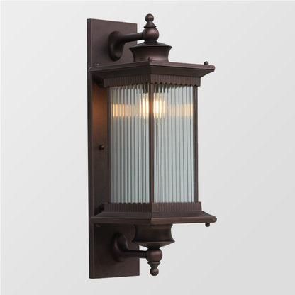 BRAVENO Wandlamp – Vintage Buitenlamp met Rechthoekig Ontwerp – Aluminium & Glas – E27 Fitting