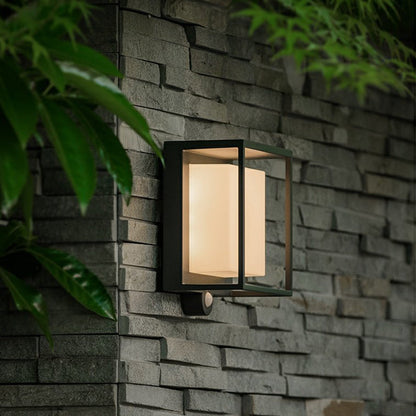 LYNORA Solar Wandlamp – Rechthoekig Acryl Design met Bewegingssensor – IP65 – LED Buitenlamp