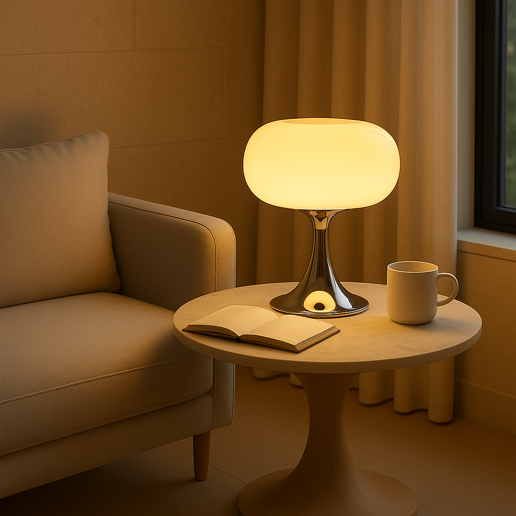 RetroGlow Tafellamp | Bauhaus Stijl | Glas & IJzer | Warm Licht | E27 | 90-260V