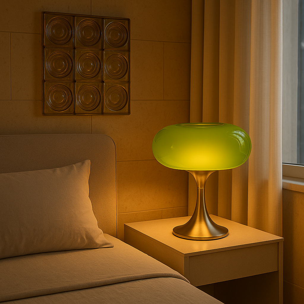 RetroGlow Tafellamp | Bauhaus Stijl | Glas & IJzer | Warm Licht | E27 | 90-260V