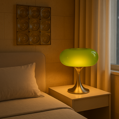 RetroGlow Tafellamp | Bauhaus Stijl | Glas & IJzer | Warm Licht | E27 | 90-260V
