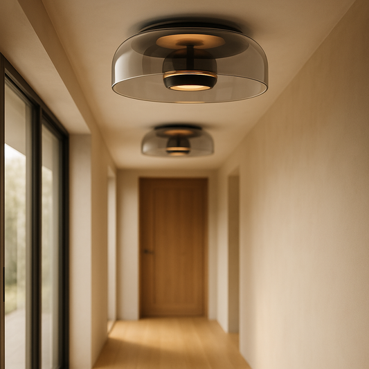 CrystalShine Moderne LED Plafondlamp | Glaslamp met Warm Licht voor Hal of Entree