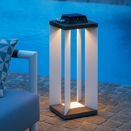 SolLumina | Solar Tuinlamp – RVS – LED Buitenverlichting – Modern Design – Warm Wit Licht – 2 Formaten