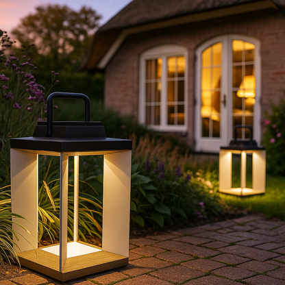 SolLumina | Solar Tuinlamp – RVS – LED Buitenverlichting – Modern Design – Warm Wit Licht – 2 Formaten