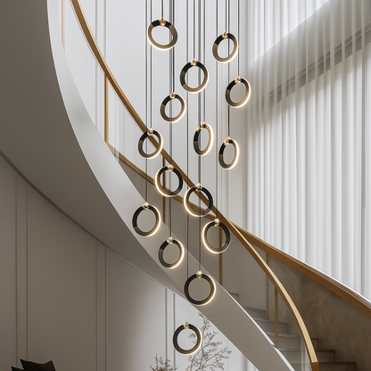 KhaatemLuce – Futuristische LED Hanglamp met Meerdere Ringen – Verstelbare Hoogte – Modern Design