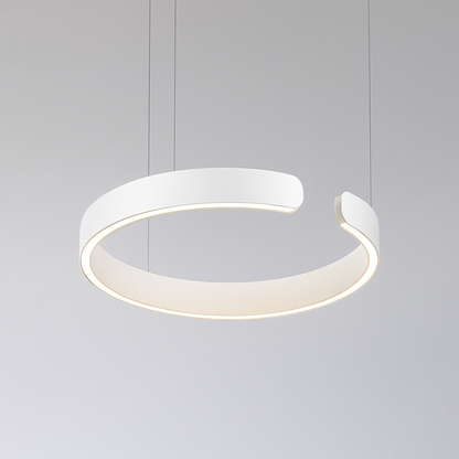 LuxeNova – Moderne LED Pendellamp Rond – Zwart/Wit/Goud/Rosegoud – Dimbare Hanglamp – Ø40 cm – Metaal