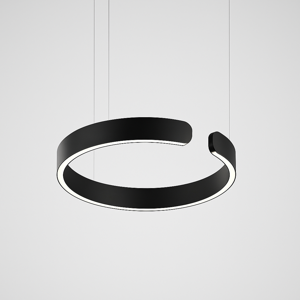 LuxeNova – Moderne LED Pendellamp Rond – Zwart/Wit/Goud/Rosegoud – Dimbare Hanglamp – Ø40 cm – Metaal