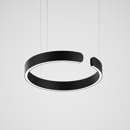 LuxeNova – Moderne LED Pendellamp Rond – Zwart/Wit/Goud/Rosegoud – Dimbare Hanglamp – Ø40 cm – Metaal