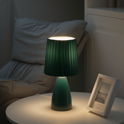 Apollo Tafellamp | Mid-Century Designlamp met Plissé Kap & LED Verlichting