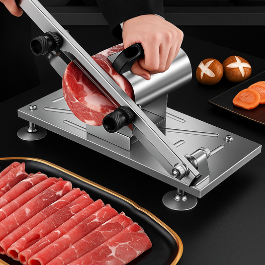 SlicePro – Roestvrijstalen Snijmachine voor Thuisgebruik – Verstelbare Dikte & Professionele Precisie