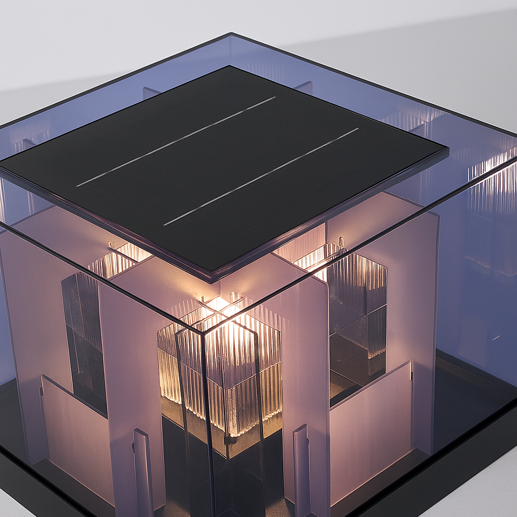 LumaBloc | Solar Buitenlamp op Sokkel – IP65 – Stijlvol & Weerbestendig – E27 LED