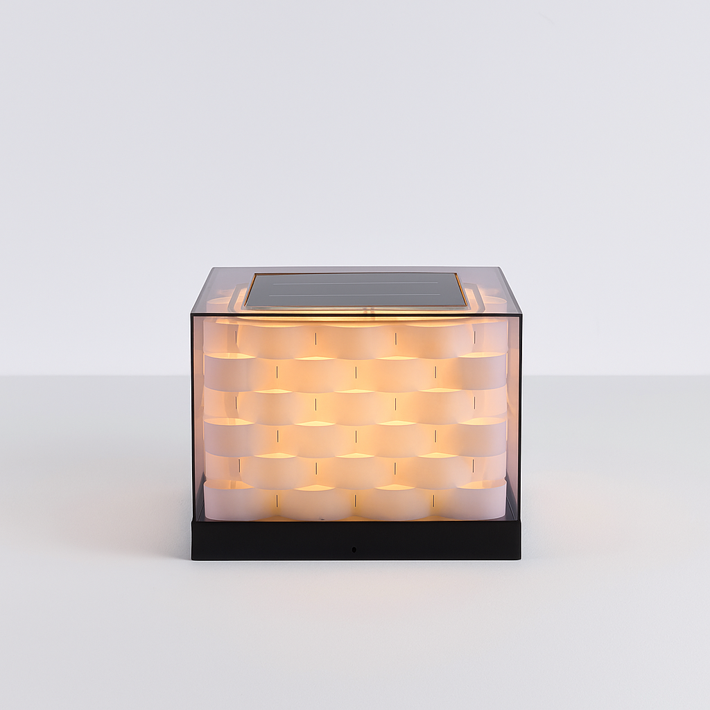 SolarWeave | Buitenlamp op Zonne-energie – Gevlochten Design – IP65 – E27 LED