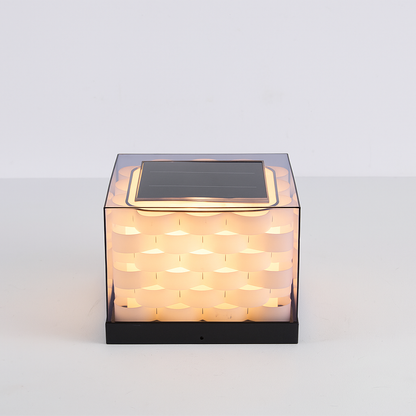 SolarWeave | Buitenlamp op Zonne-energie – Gevlochten Design – IP65 – E27 LED