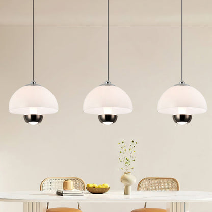 LUMÉRIA | Hanglamp met 3 Amber Glazen Kappen – LED – Verstelbaar – 70 cm – Warm tot Koud Licht