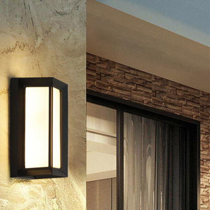 NOXORA Buiten Wandlamp – Zwart-Wit Design – Aluminium & Acryl – LED – 26 cm Hoog