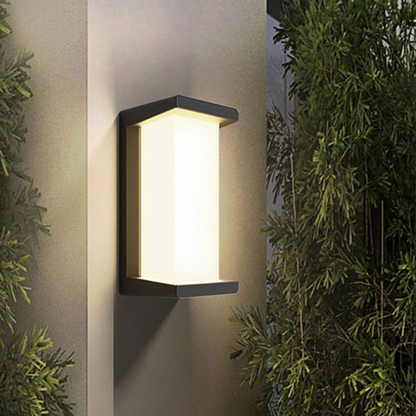 NOXORA Buiten Wandlamp – Zwart-Wit Design – Aluminium & Acryl – LED – 26 cm Hoog