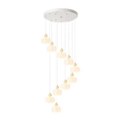 Decolure | Art Deco Kroonluchter voor Trappenhal – Crèmekleurig LED Design