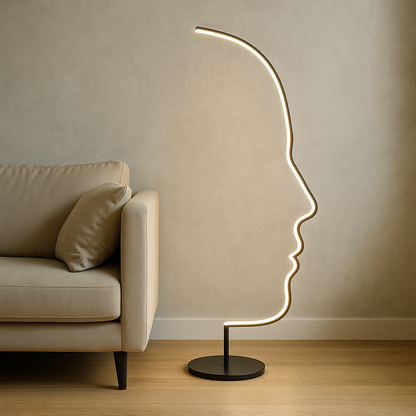 Visagio | Sculpturale Vloerlamp met Abstract Gezicht