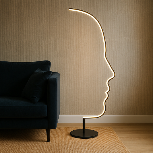 Visagio | Sculpturale Vloerlamp met Abstract Gezicht