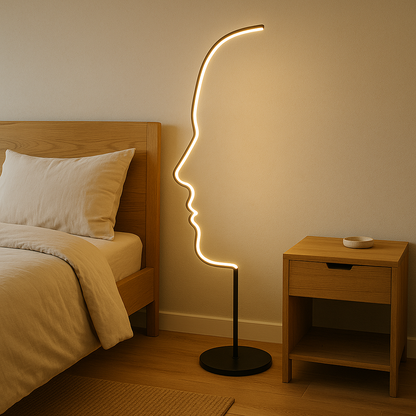 Visagio | Sculpturale Vloerlamp met Abstract Gezicht