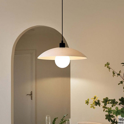 VELLUNO Hanglamp – Minimalistische Witte Glazen Schijf – E27 Fitting in 3 Formaten