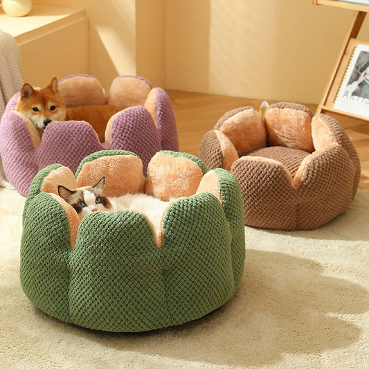 BloomNest – Pluche Bloemenmand voor Katten & Honden | Wasbaar & Zacht