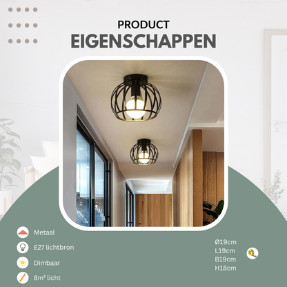 Aurub | Industriële plafondlamp zwart