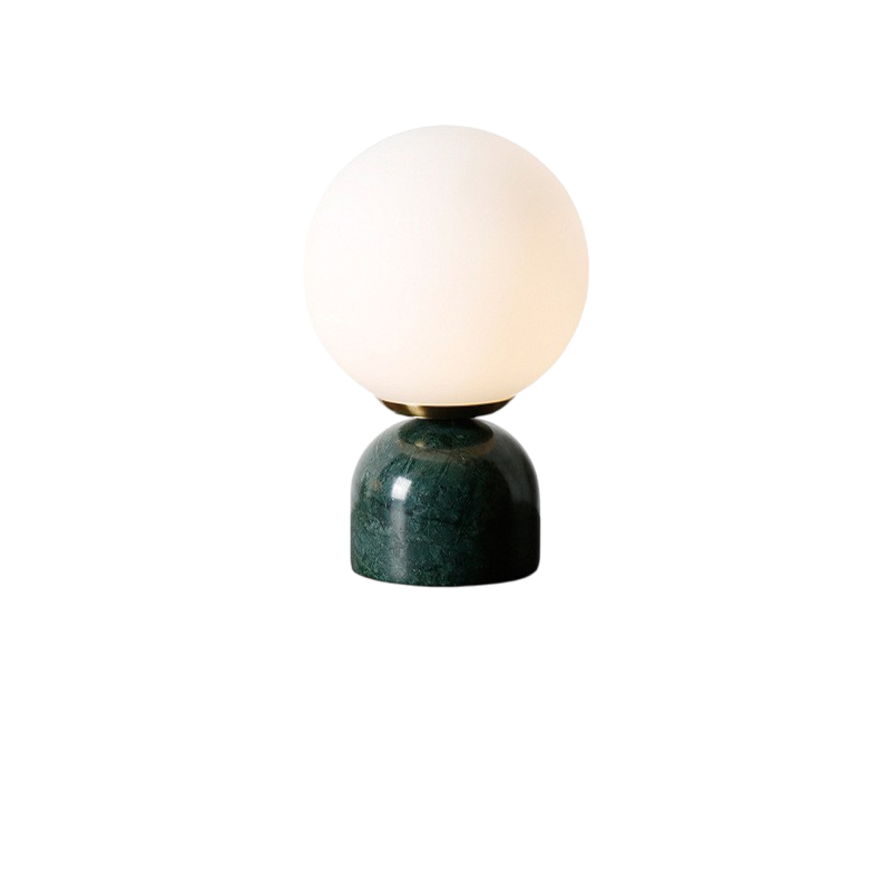 Marnor | Marmeren Tafellamp met Glazen Kap – Scandinavisch Design