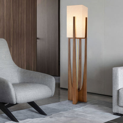 NaraLume Vloerlamp – Elegante Walnoot Houten Vloerlamp