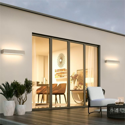 LUMINOR | Minimalistische Buiten Wandlamp – Betonlook – LED Up & Down Light – 24/38 cm