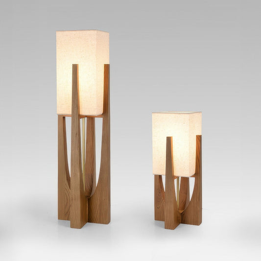 NaraLume Vloerlamp – Elegante Walnoot Houten Vloerlamp