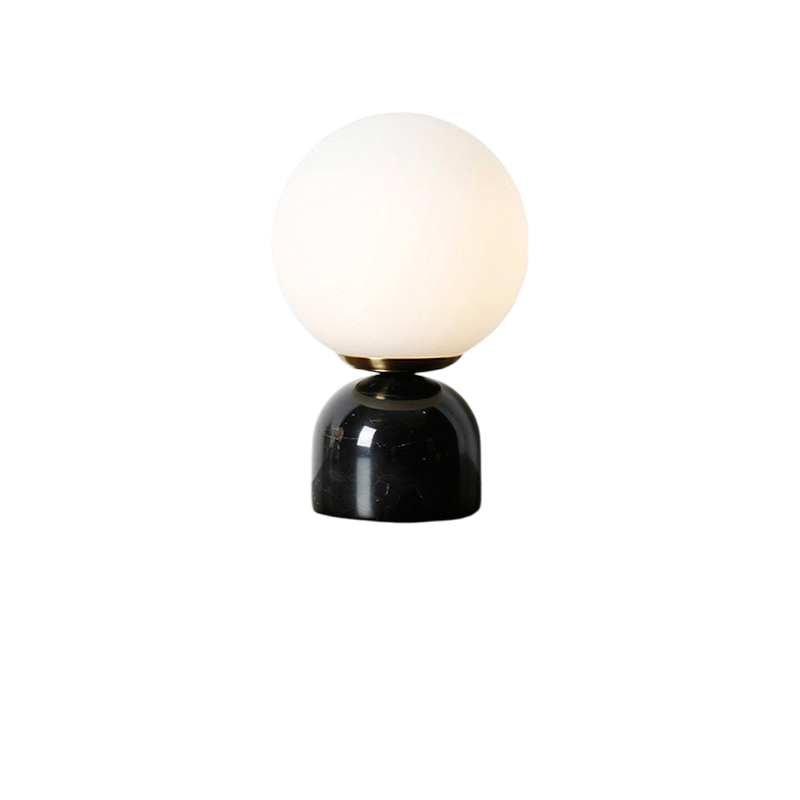Marnor | Marmeren Tafellamp met Glazen Kap – Scandinavisch Design
