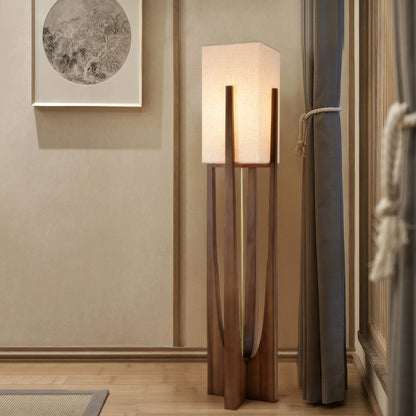 NaraLume Vloerlamp – Elegante Walnoot Houten Vloerlamp