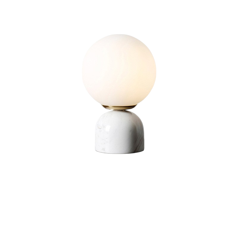 Marnor | Marmeren Tafellamp met Glazen Kap – Scandinavisch Design