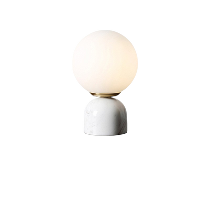 Marnor | Marmeren Tafellamp met Glazen Kap – Scandinavisch Design