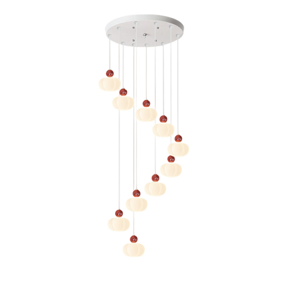 Decolure | Art Deco Kroonluchter voor Trappenhal – Crèmekleurig LED Design