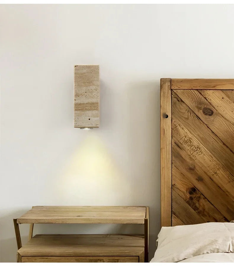 Lunara Wabi-Sabi Wandlampe im Stein-Marmor-Stil