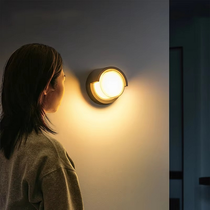 SOLVENA | Buiten Wandlamp met Bewegingssensor – LED – IP65 – Modern Design – Rond of Vierkant
