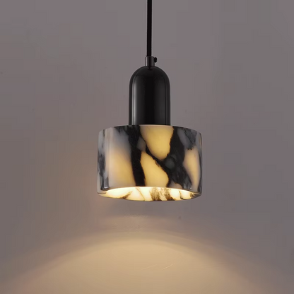 OBSCURA Hanglamp | Zwart Marmer Design met E27 LED | Luxe Natuursteen Look