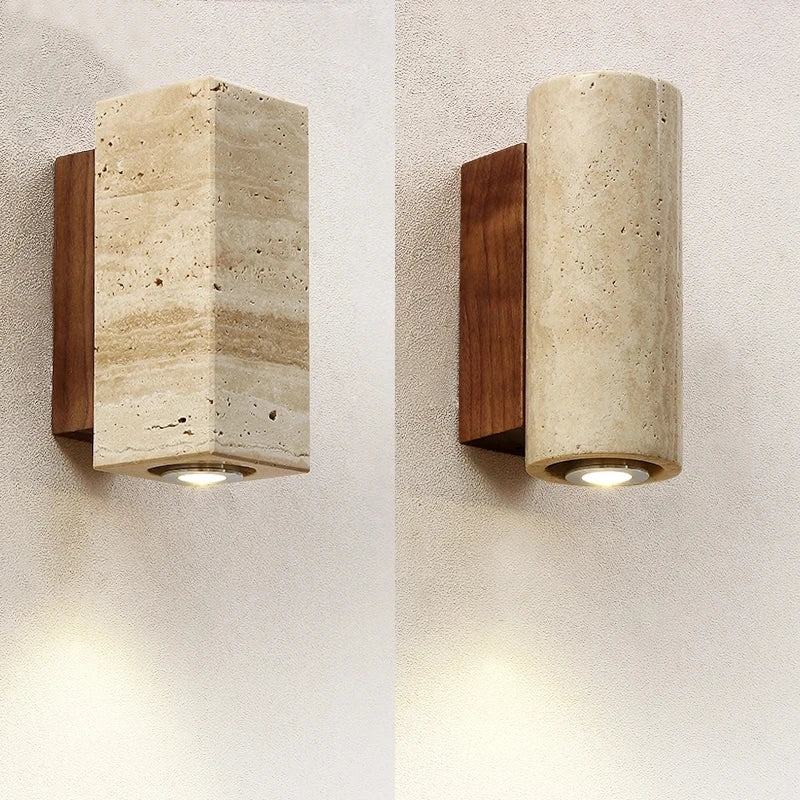 Lunara Wabi-Sabi Wandlampe im Stein-Marmor-Stil
