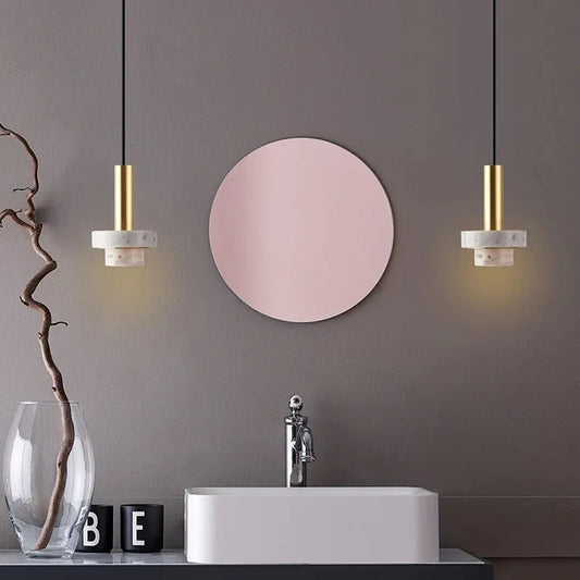 LAVÉRO Hanglamp – Luxe Koper & Vulkanisch Steen – Geometrisch Design met Warm LED Licht