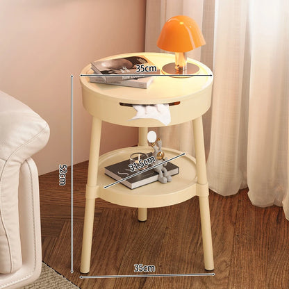 Movea | Minimalistische Witte Ronde Bijzettafel – Licht & Verplaatsbaar