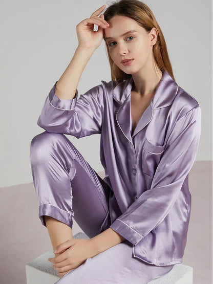 Celeste Zijden Dames Pyjama – Luxe & Comfortabele Nachtkleding